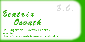 beatrix osvath business card