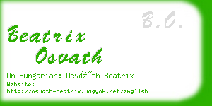 beatrix osvath business card